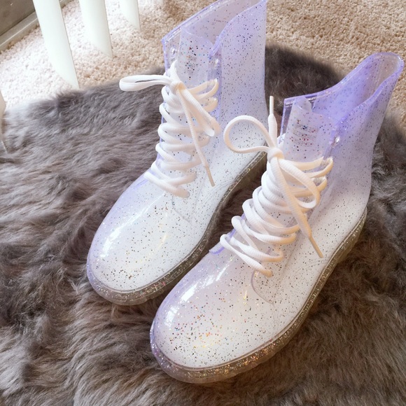 Urban Outfitters Aura Glitter Rain Boots - Picture 8 of 8